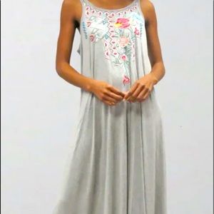 Anthropologie Caite Maxi Embroidery Hi Low Maxi XS